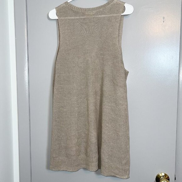 Eileen Fisher 100% Linen Knit Sweater Vest Tan Size M - Picture 5 of 5